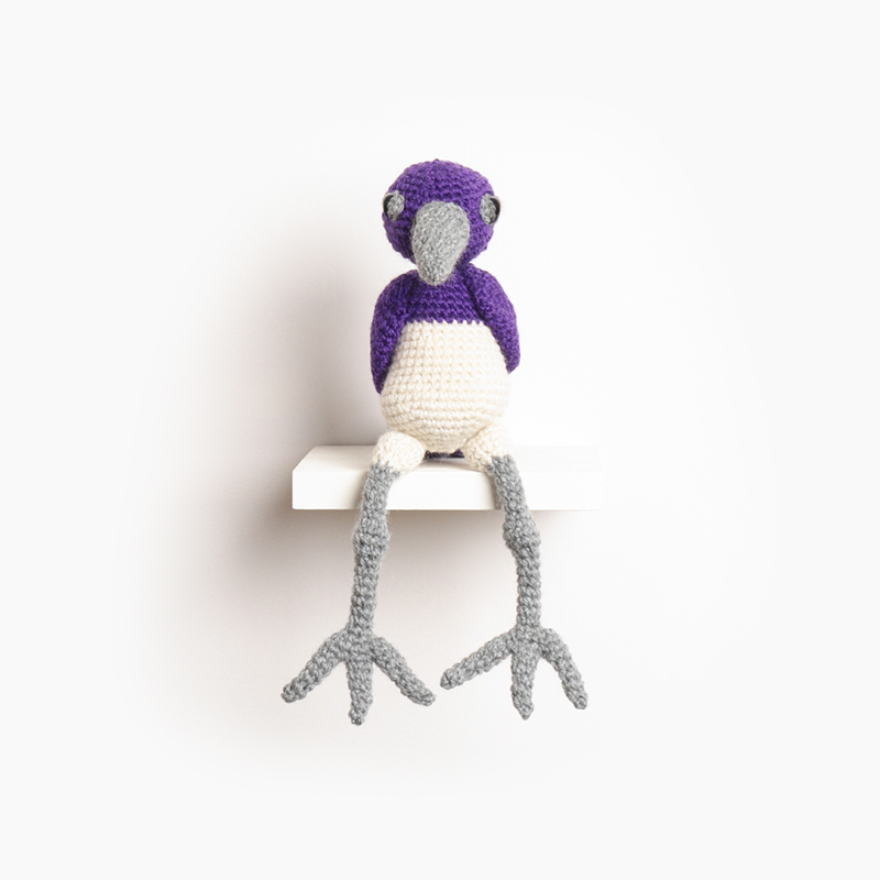 Ryan the Violet-Backed Starling crochet pattern